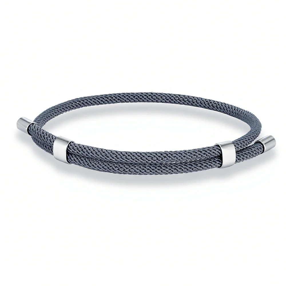 MKENDN Simple Style Men Women Bracelet 3mm Durable Marine Rope With Polished Steel Closure Jewelry Summer Beach Gifts