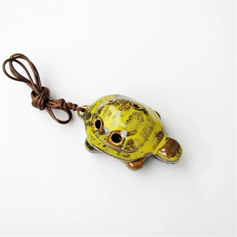 6 Hole Alto Ocarina Cartoon Tortoise Wind Orff Musical Instrument Flute Ceramic Flauta With Lanyard For Childen Student Beginner