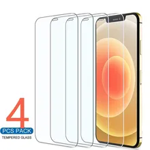 4Pcs Protective Glass On iPhone 13 Pro Max 11 12 XS XR 7 8 6s Plus Screen Protector For iPhone 13 Mini 11 Pro Max Tempered Glass