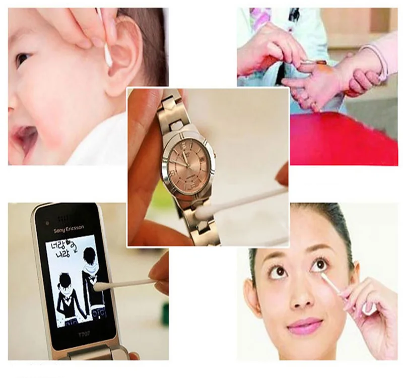 Double Head Wood Cotton Swab Women Makeup Lipstik Cotton Buds Tip Sticks Nose Ear Cleaning Health Care Tools  bastoncillos oidos