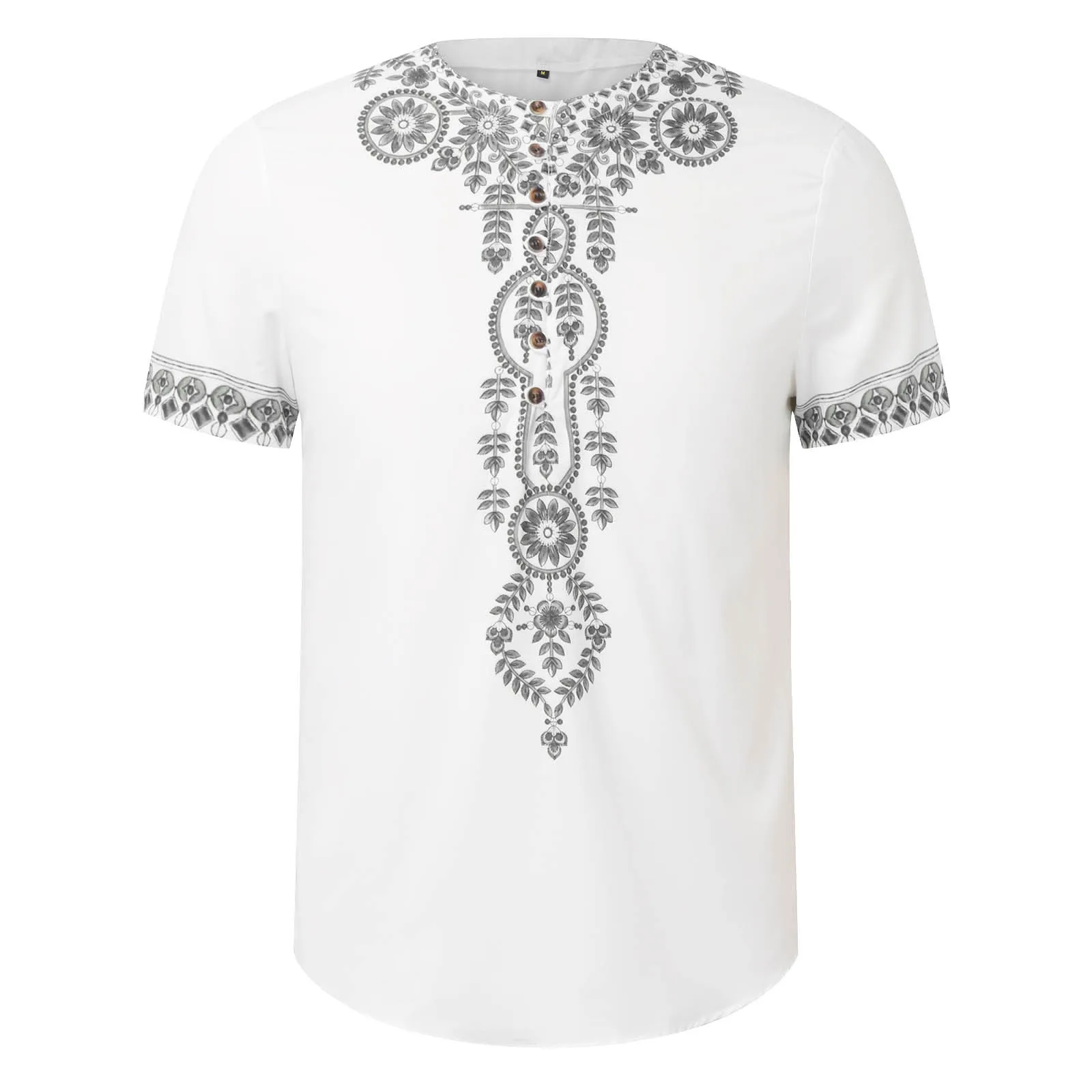 Printed Casual Shirt For Men Vintage Summer Blouses Loose Short Sleeved Shirt Fashion Daily Blouse Male Pullover Top Camisas