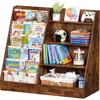 Kids Bookshelf and Storage Organizer,Sling Children Bookcase,Baby Toddler Wooden Book Shelf,Display Cabinet for Playroom,Bedroom 1
