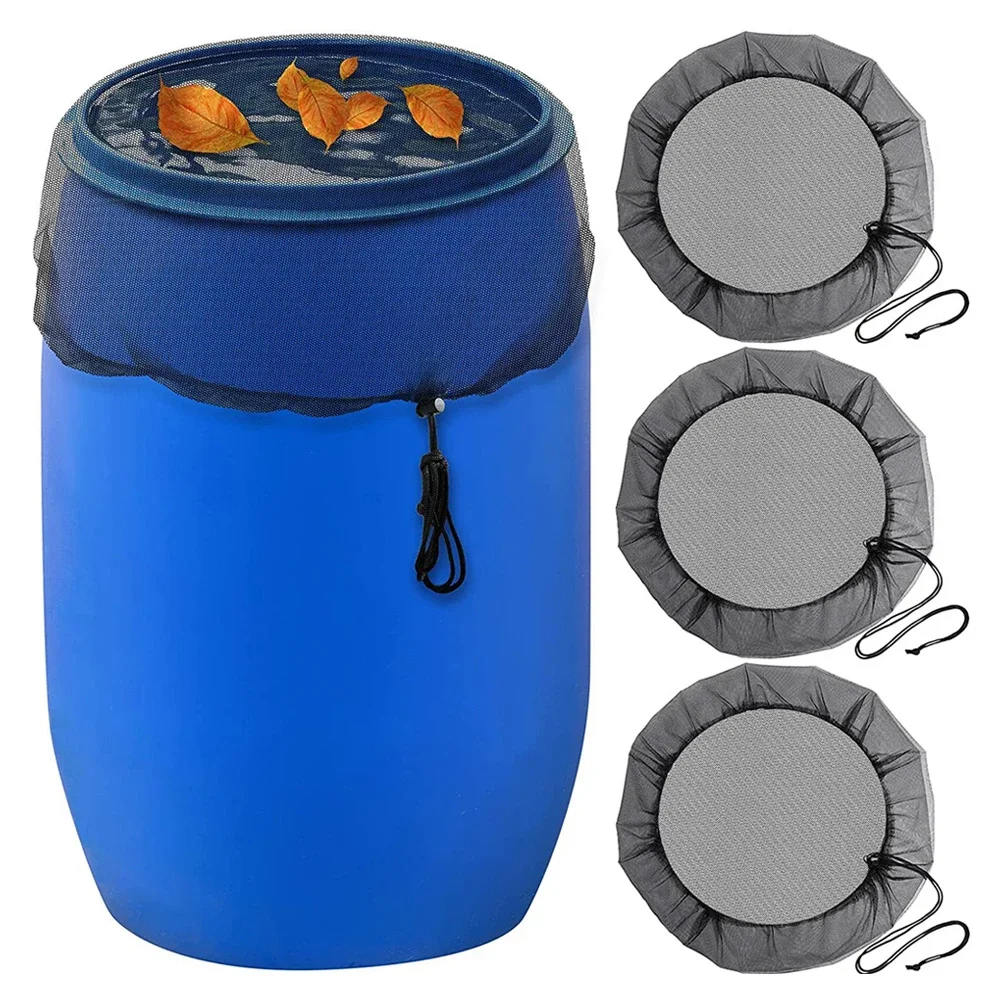 Rain Barrel Cover 1-5PCS Outdoor Mesh Cover Netting for Rain Barrels PE Water Collection Buckets Tank Rain Harvesting Tool Protector For Garden