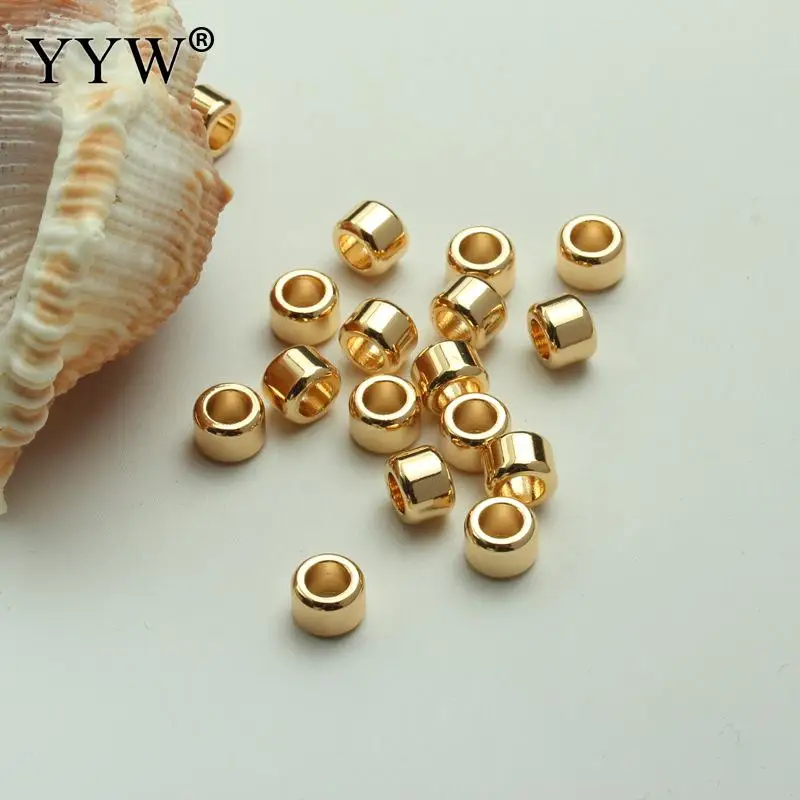 30pcs 14k Gold Color Brass Rregular Spacer Beads  4*6mm 5*7mm Loose Spacer Bracelet Beads Jewelry Making Accessories