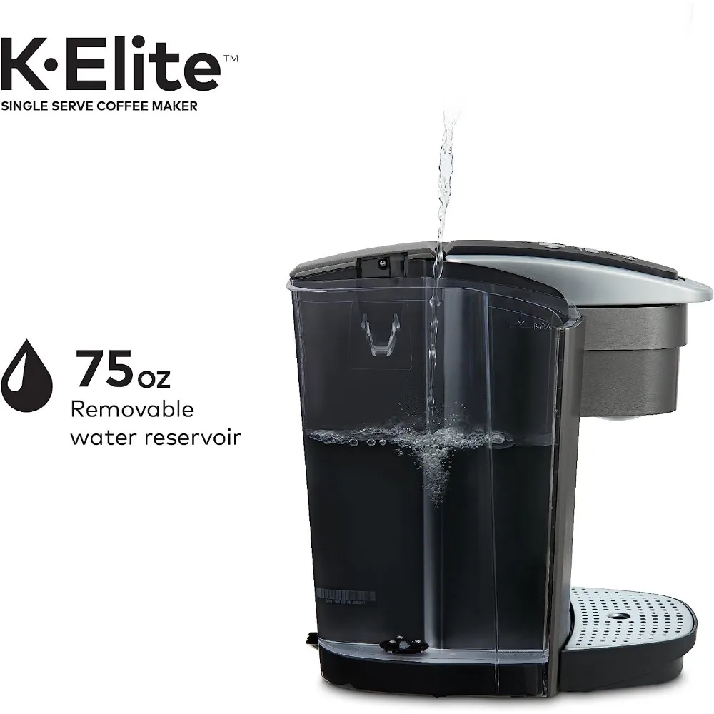 K-Elite Single Serve Coffee Maker - Brushed Silver