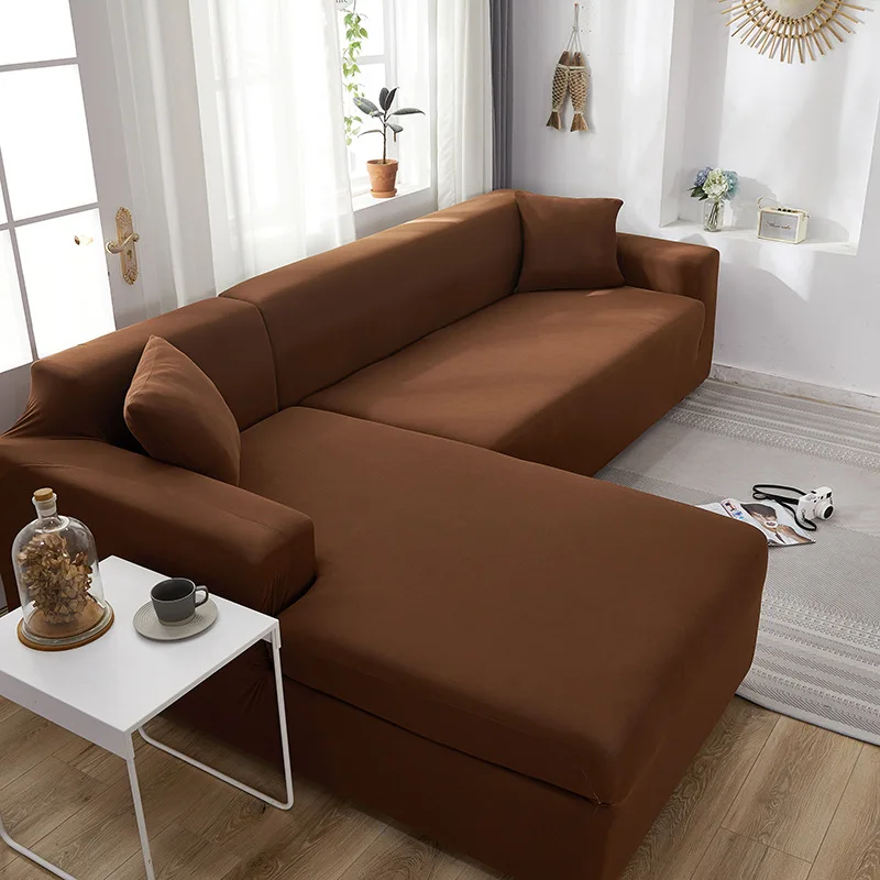 

Spandex Elastic Sofa Cover for Living Room Corner Couch Cover Stretch Slipcovers L Shape Sofa Covers for 3 2 1 Seaters