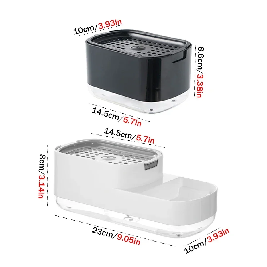 Soap Dispenser Bottle Automatic Liquid Soap Dispenser Kitchen Sponge Brush Storage Box Manual