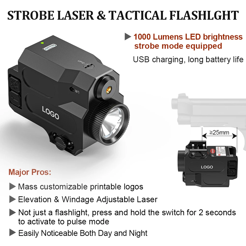 Compact 1082 Magnetic Charging Laser Sight Red/Blue Built-In Lithium Battery Sports & Outdoor Use Compatible