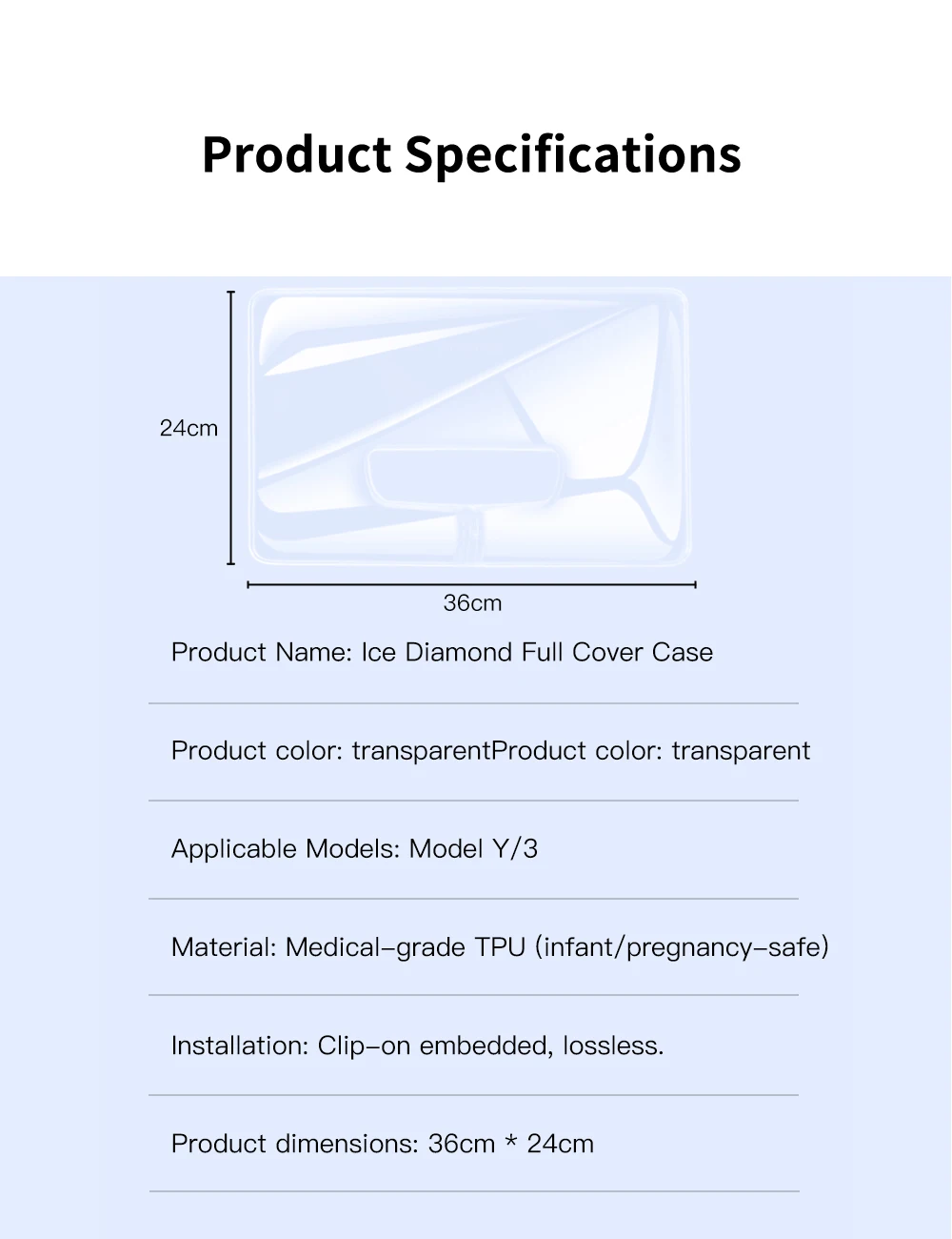 Full Coverage Anti-Scratch Protective Frame For Tesla Model 3 Y 2019-2023 Displa
