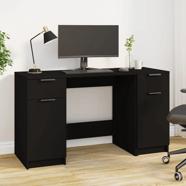 Escritorio para computadora con 4 cajones y almacenamiento, pequeño  escritorio de oficina con cajones de archivos y gabinete, mesa de  estudiante de