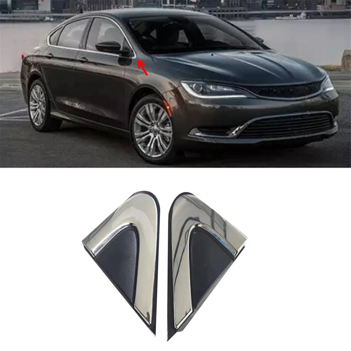 5NJ501XFAB Car Right Front Pillar Triangle Plate for Chrysler 200 2015- Door View Mirror Corner Trim