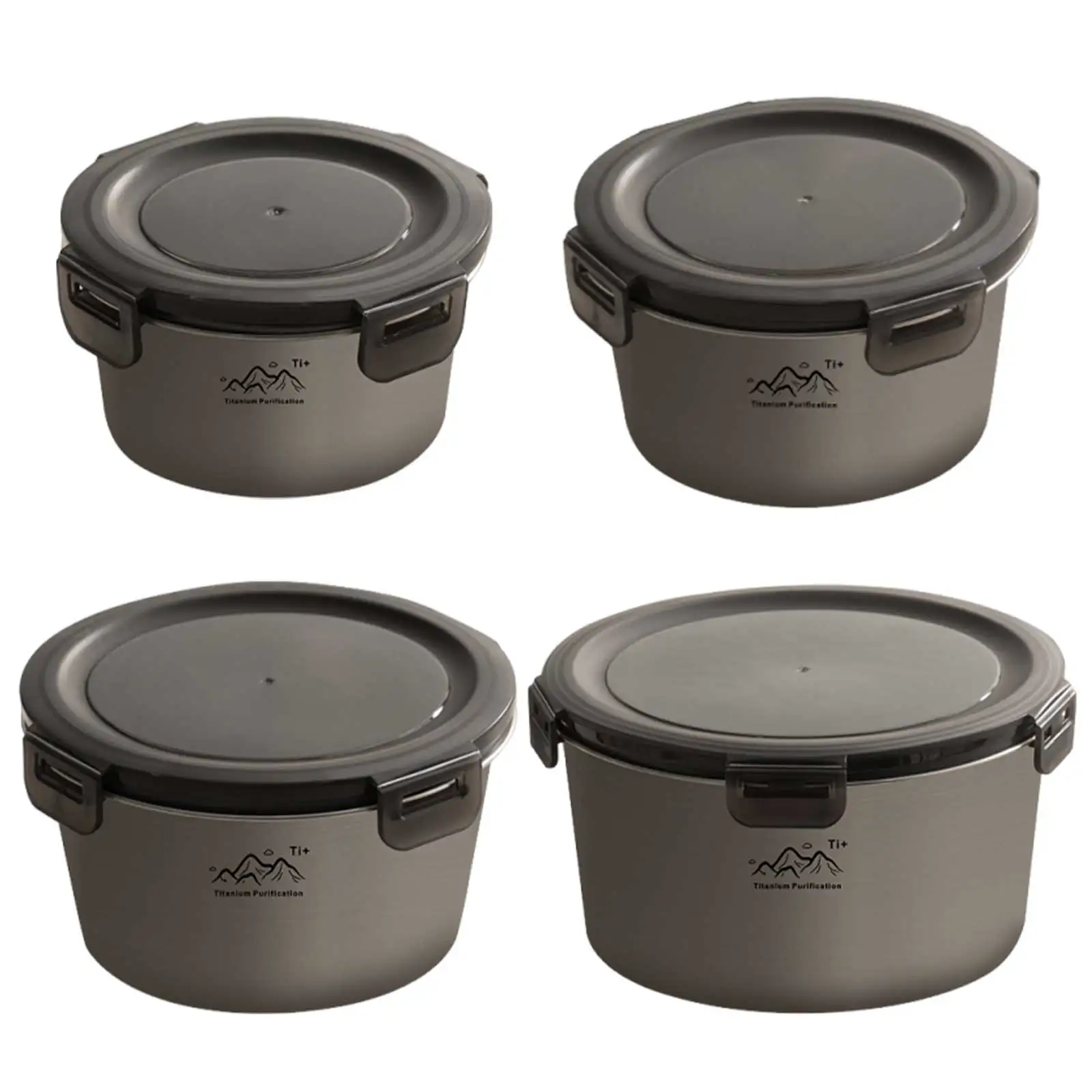 400-2200ml 원형 신선도 유지 식품 보관함 스테인리스 스틸 휴대용 정화 도시락 캠핑 여행 학교 직장용