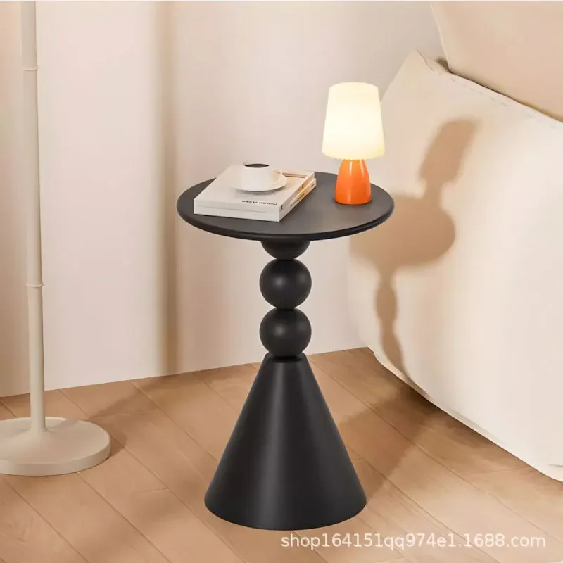 Light Luxury Creative Sofa Wrought Iron Living Room Edge Cabinet, Simple Movable Small Coffee Table, Painted Bedside Table