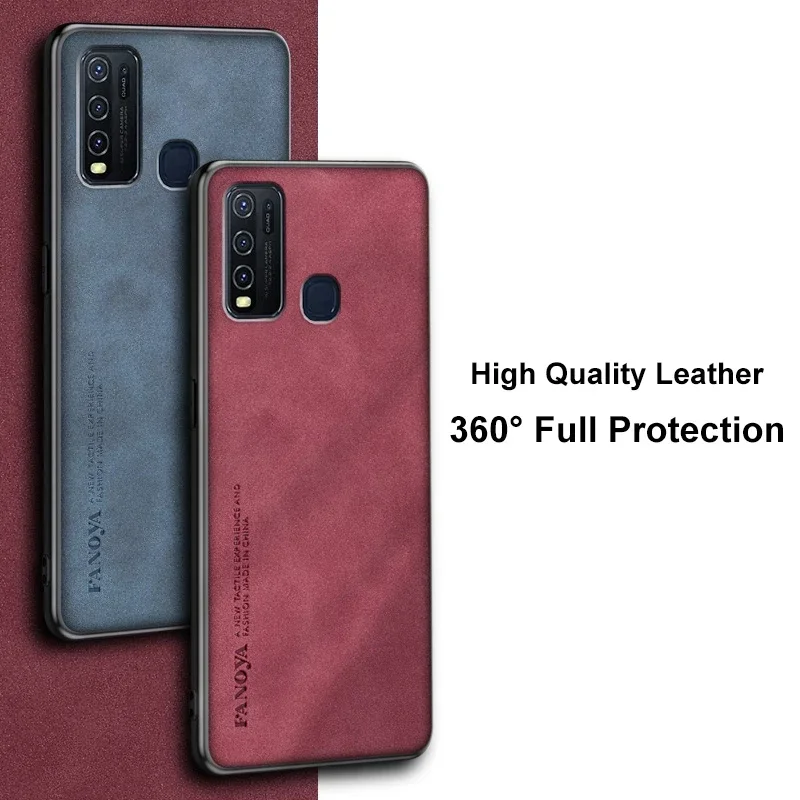 Luxury Matte PU Leather Shockproof Phone Case - Full Protection Silicone Back Cover