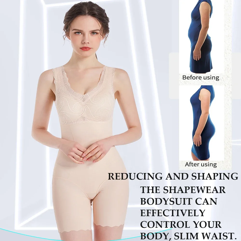 Shapewear Bodysuit Tummy Control for Women Open Hip Reducing and Shaping Full Body Shaper Bodysuit