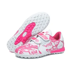 Youth Soccer Shoes - Athletic Outdoor Football Cleats - 37 (Pink TF Shoes)