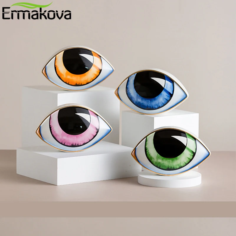 2023 New Ceramic Devil's Eye Home Decor Eye Ornaments Sculpture Statues Study Room Abstract Decoration Gift Giving