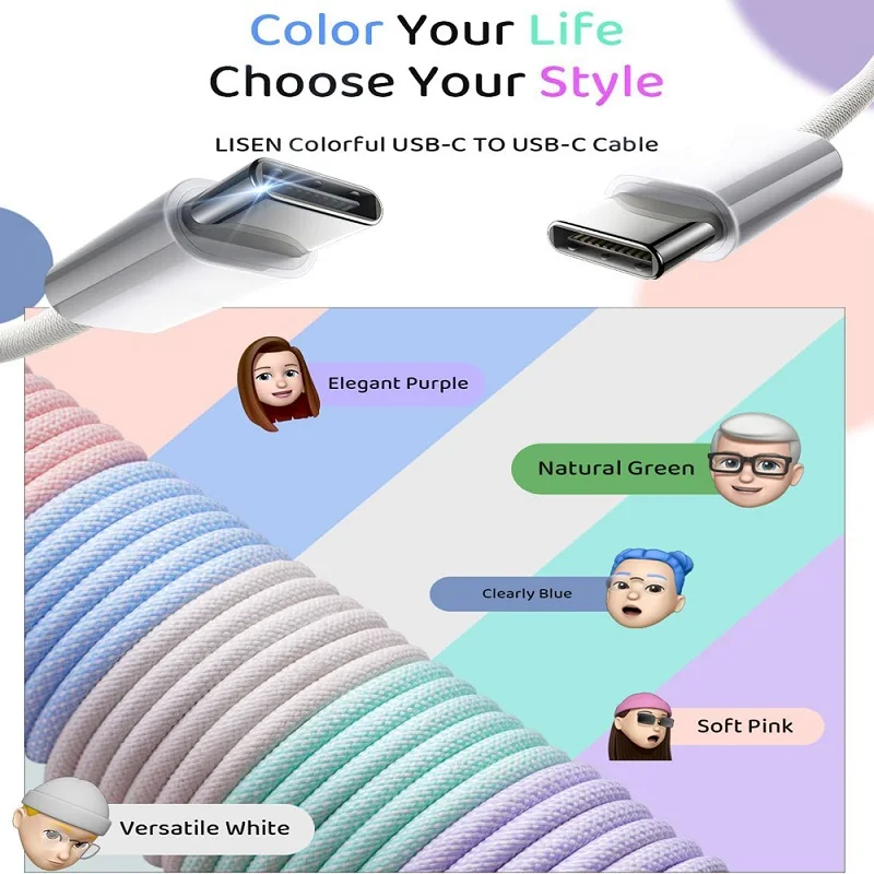 Durable Type C to Type C Fast Charging Cable - 60W PD Compatible, Available in Various Lengths
