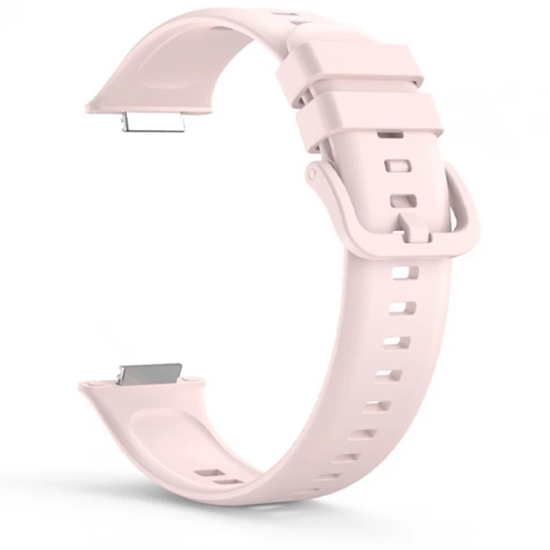 Cinturino Compatibile Per Huawei Watch Fit 2 Fibbia In Gomma Siliconica Rosa Chiaro # Huawei Watch Fit 2