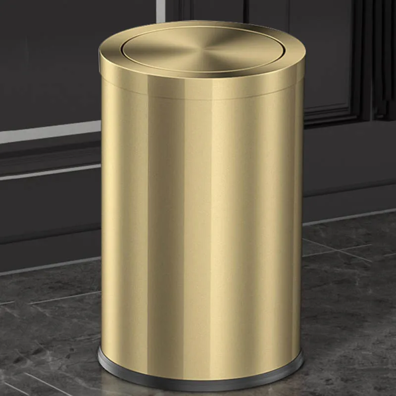 Pattumiera In Acciaio Inossidabile Metallo Oro Elegante Bagno Bidone Della Spazzatura Casa Contenitore Riciclaggio Botes De Basura Strumenti Per La Pu