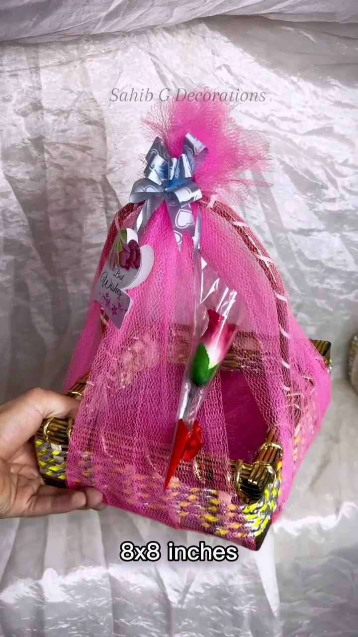 Gift Basket /with Colorful net wrap-size is in inch/Light with Big  Sizes/Gift for girls, gift for boys, birthday gift for girls, gift basket  for men,