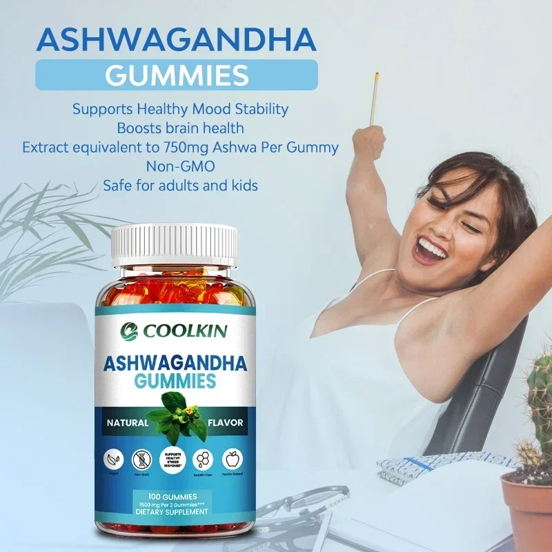 Ashwagandha Gummies-Natural Anxiety Relief Improves Mood Helps with Immunity and Thyroid Function Anti-anxiety ashwagandha supplement