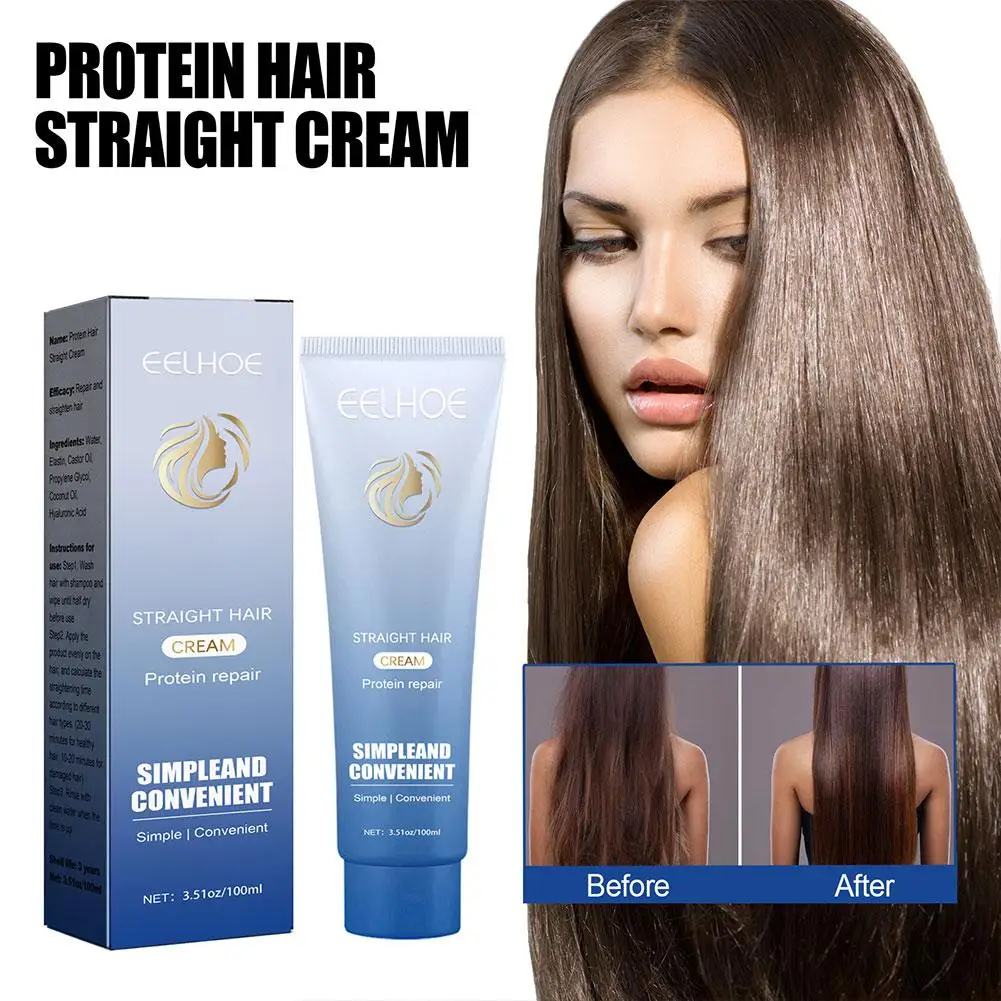 Description Picture 4 of itemProtein Corrective Straightening Cream Professional Correction Smoothing Protein Faster Damaged Hair Cream Treatment Curly V3Q6