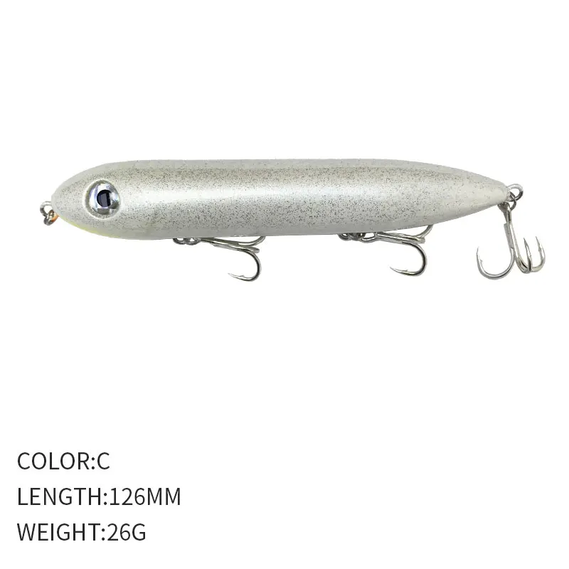 Walking Fishing Lure 126mm 26g Saltwater Super Spook Pencil Lure Walk the Dog Topwater Wobbler With Treble Hooks Fish Baits - 5