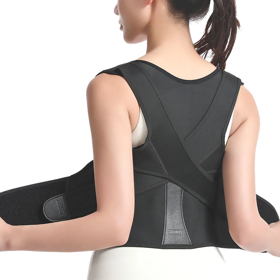 AOLIKES Back Shoulder Posture Corrector Belt Clavicle Spine Support Reshape Your Body Home Office Sport Upper Back Neck Brace