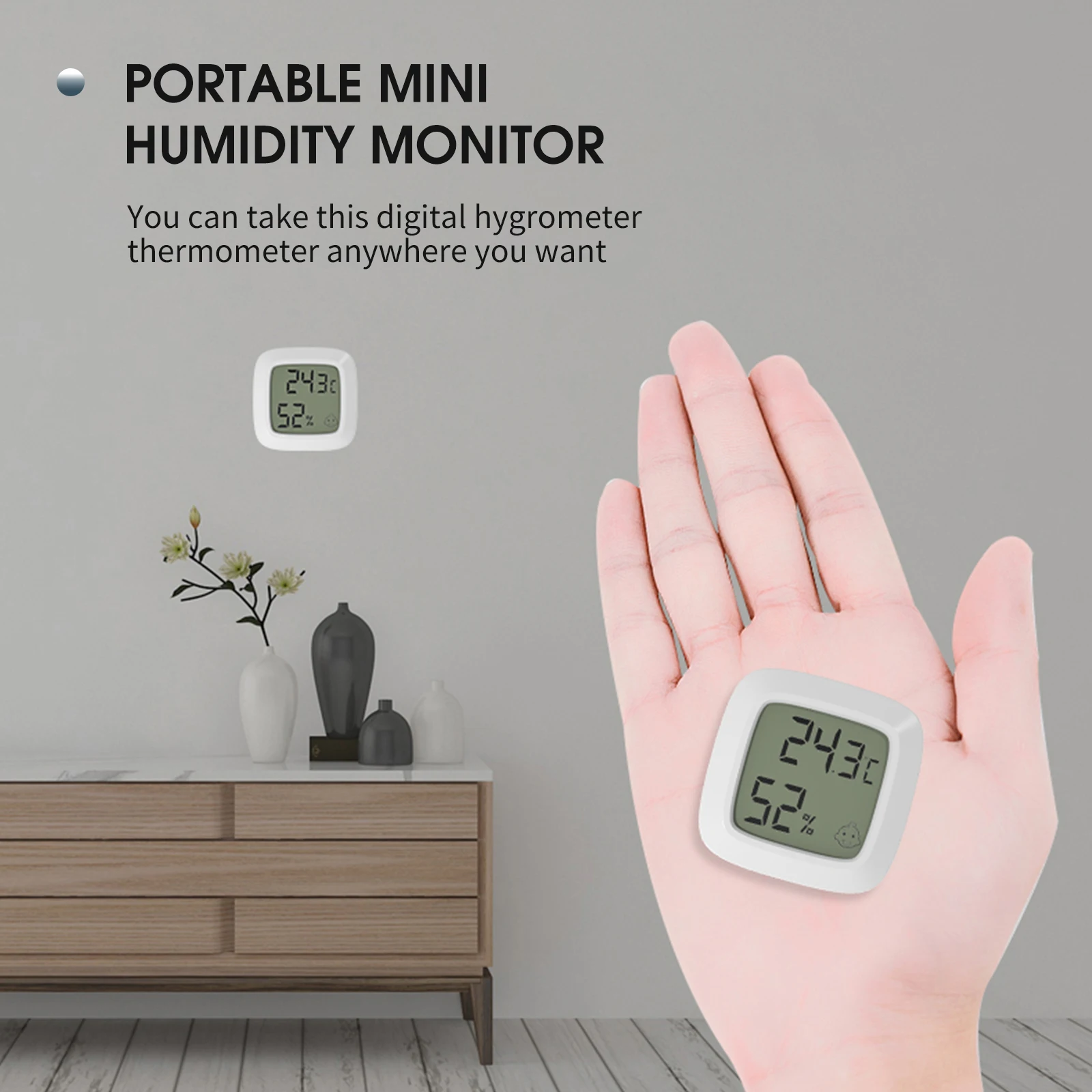 Indoor Hygrometer Thermometer Accurate Mini Humidity Monitor Desk Wall  Magnetic Easy Install Electronic Temperature Humidity Meters for Home  Greenhouse Cellar Office 