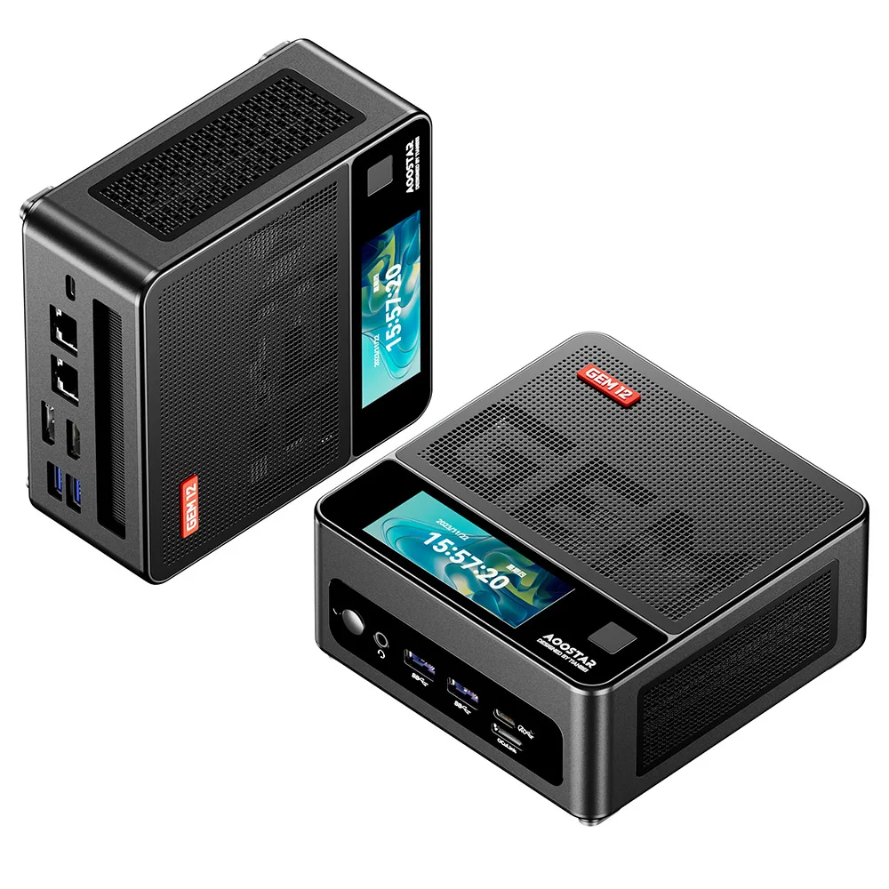 AOOSTAR GEM12 Pro Max Mini PC z wyświetlaczem, odblokowaniem