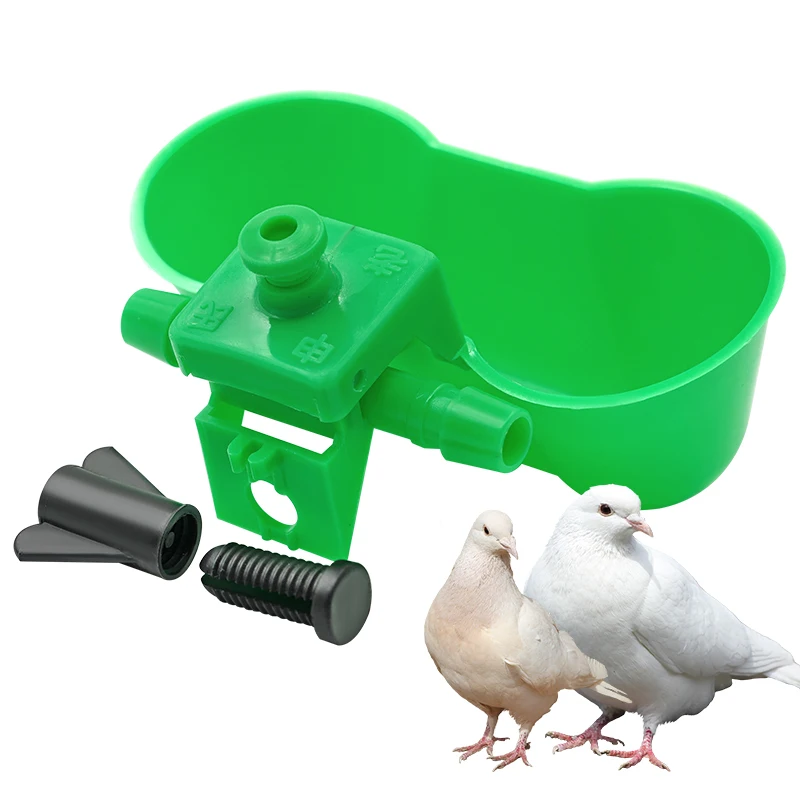 Double Cups Bird Quail Water Bowl Chick Quail Pigeon Chicken Drinking Cup Screws 2/4/6Pcs Bird Feeder Tools