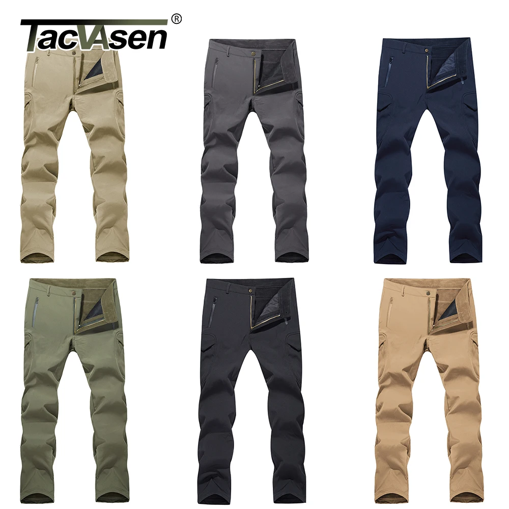 Mens Workout Pants Water Resistant Warm Fleece Lined Multi-Pockets Windproof Hiking Softshell sports pants casual sports pants