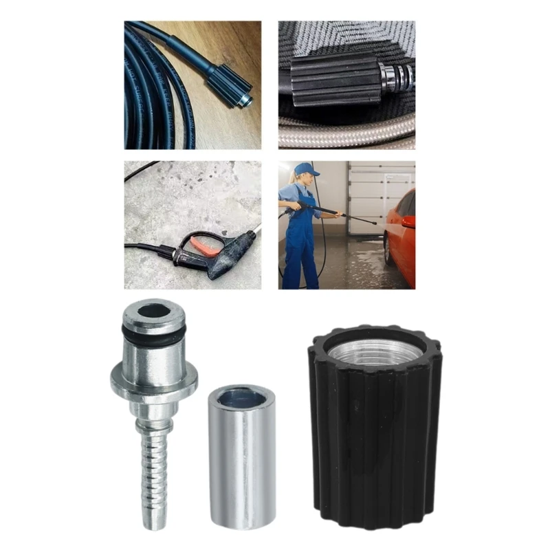 Pressure Washer Quick Fittings, M22 14mm to 3/8 Inch Quick Pressure Washer Hose Adapter, Stainless Steel 6