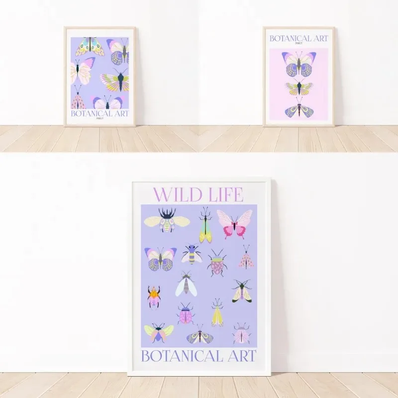 Современный стиль, печать на холсте с абстрактной дикой жизнью, бабочкой и гусеницы Современный стиль, печать на холсте с абстрактной дикой жизнью, бабочкой и гусеницы