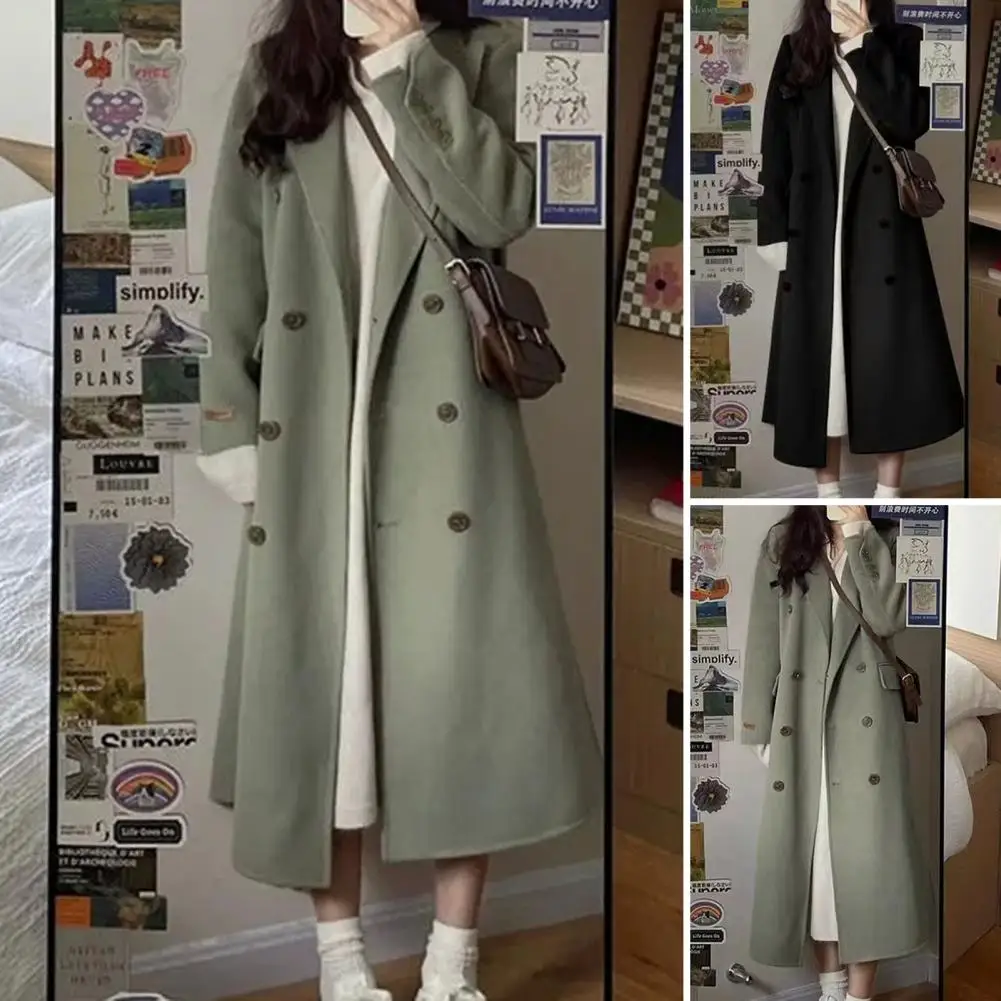 

Универсальная Женская куртка, модные женские двубортные шерстяные пальто, Стильные Теплые осенне-зимние пальто с лацканами для дам