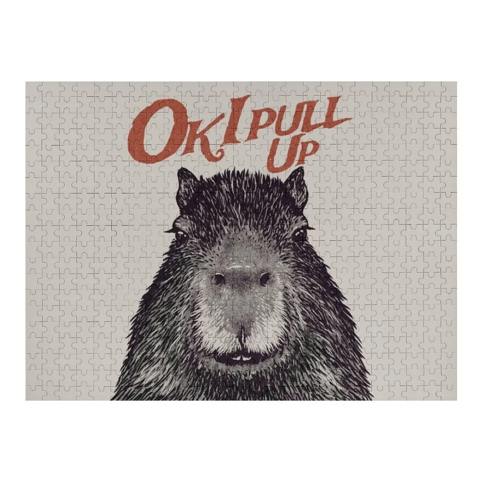 

Capybara - Ok I pull up MEME Red Capybara His Name - Gort Capy Yuzu Pet Mat Bandana Jigsaw Puzzle Customized Kids Gift Puzzle