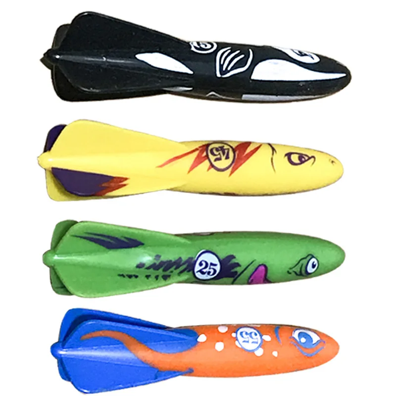 4 Pcs Kids Swimming Pool Toys Rocket Torpedo Diving Playing Summer Game for Children NSV summer gadget Water amusement 물놀이