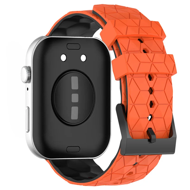 Football Pattern Soft Silicone Replacement Wristband