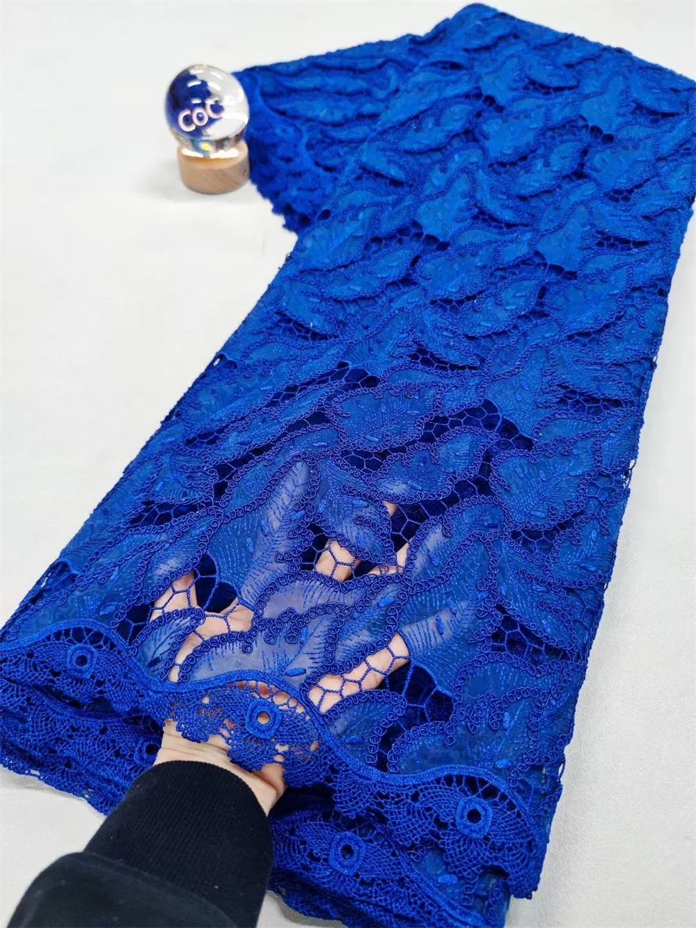 African Nigerian chiffon Cotton Embroidery Guipure Lace Fabric, chiffon lace Wedding Party Dress, High Quality, 5Yards, ,