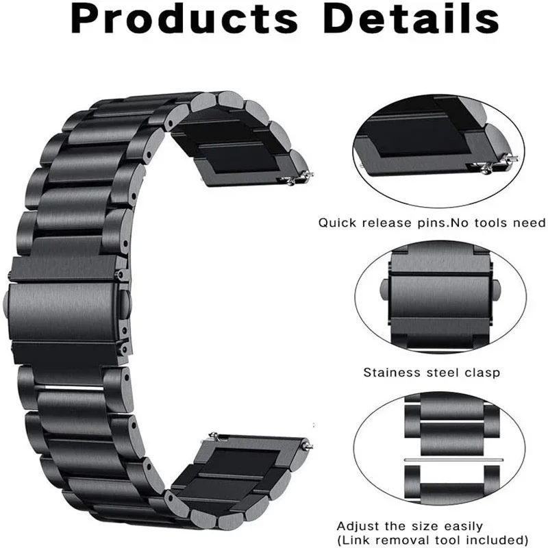 Stainless Steel 22mm Watch Bracelet Strap