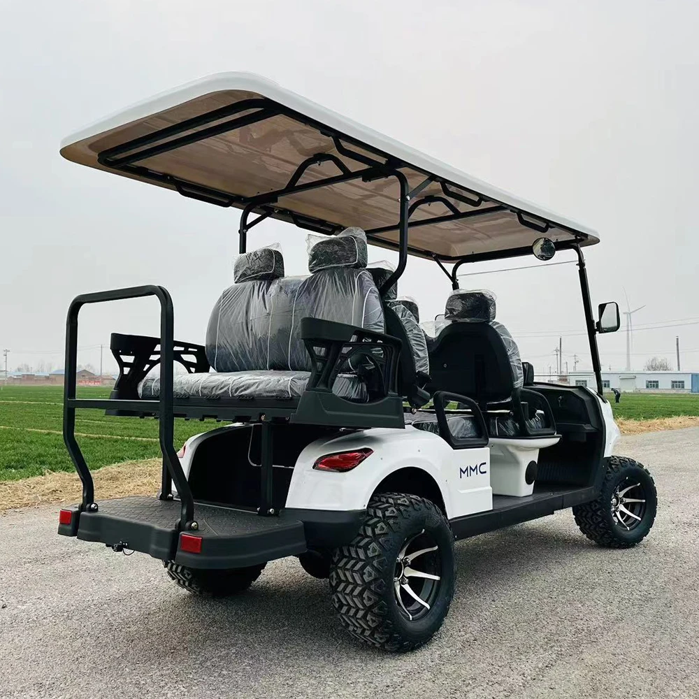 리프팅 전기 골프 카트, CE DOT, 72V 리튬 배터리, 2 + 2 인승, 전기 골프 버기, 사냥 카트, 5kw, 6 인승