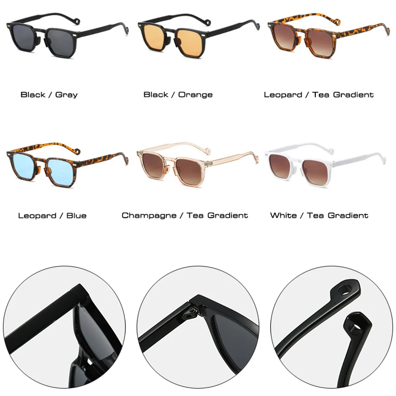 Occhiali Da Sole Da Donna Punk Rotondi Piccoli Poligonali Retrò Moda Trasparenti Con Lenti Sfumate Oceano - Foto 4