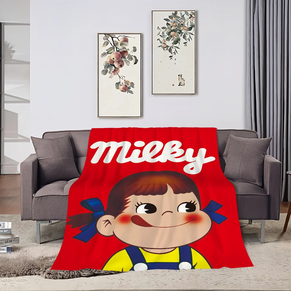 Blanket Plush Nap Sofa rug for Cute Living Room Cartoon Warm Office Fujiya Peko Bedroom Birthday Chan Home Travel Girl Kid Gifts 4