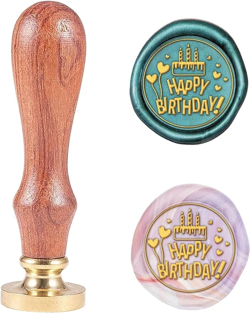 happy birthday wax seal stamp/birthday cake for boy girl wax sealing kit/wedding  wax sealing