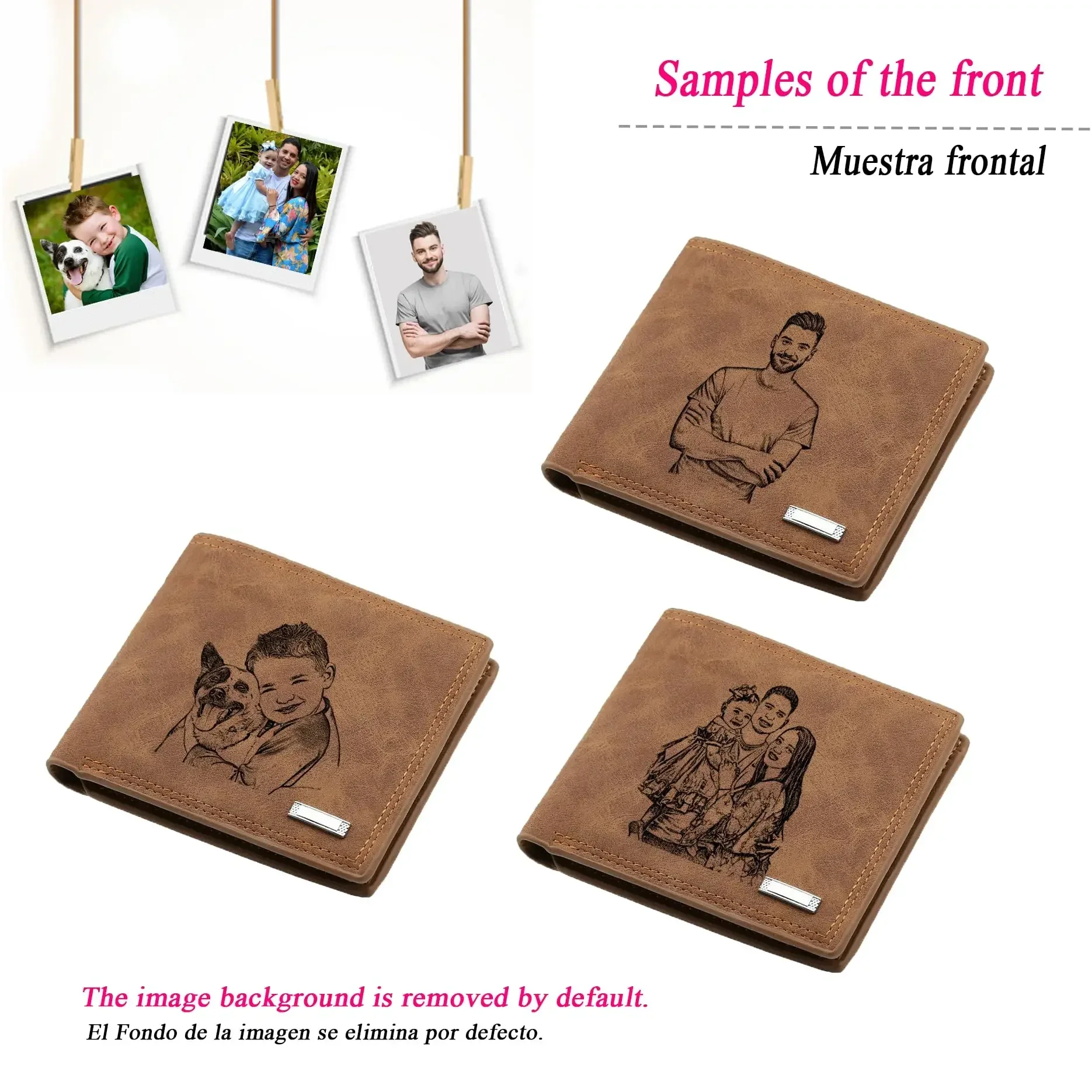 Men Wallets Personalized Photo Birthday Anniversary Custom Wallets for BF Christmas Customized Gifts for Dad Fathers Husband Son - 3