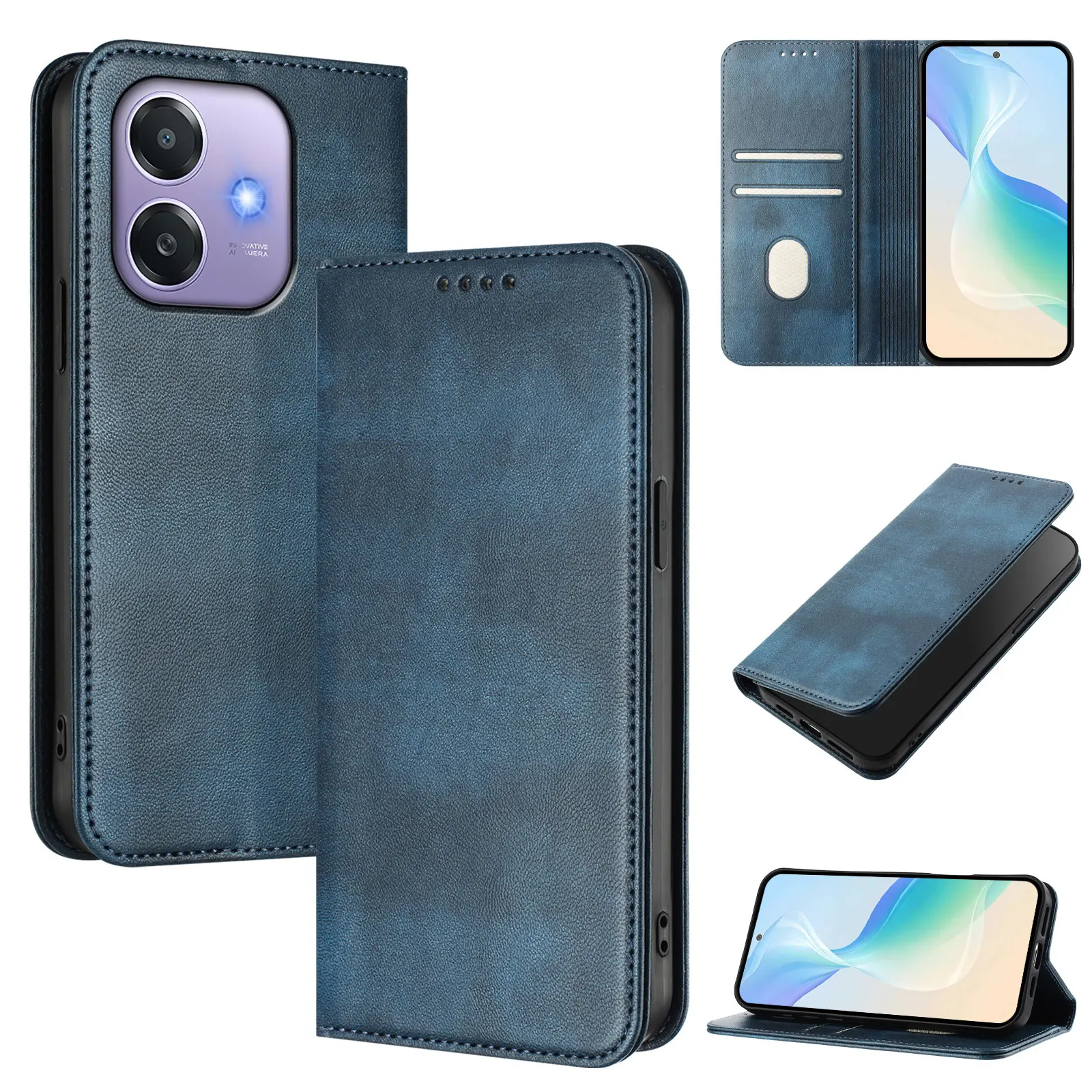 Magnetic Leather Flip Wallet Card Stand Phone Case Cover