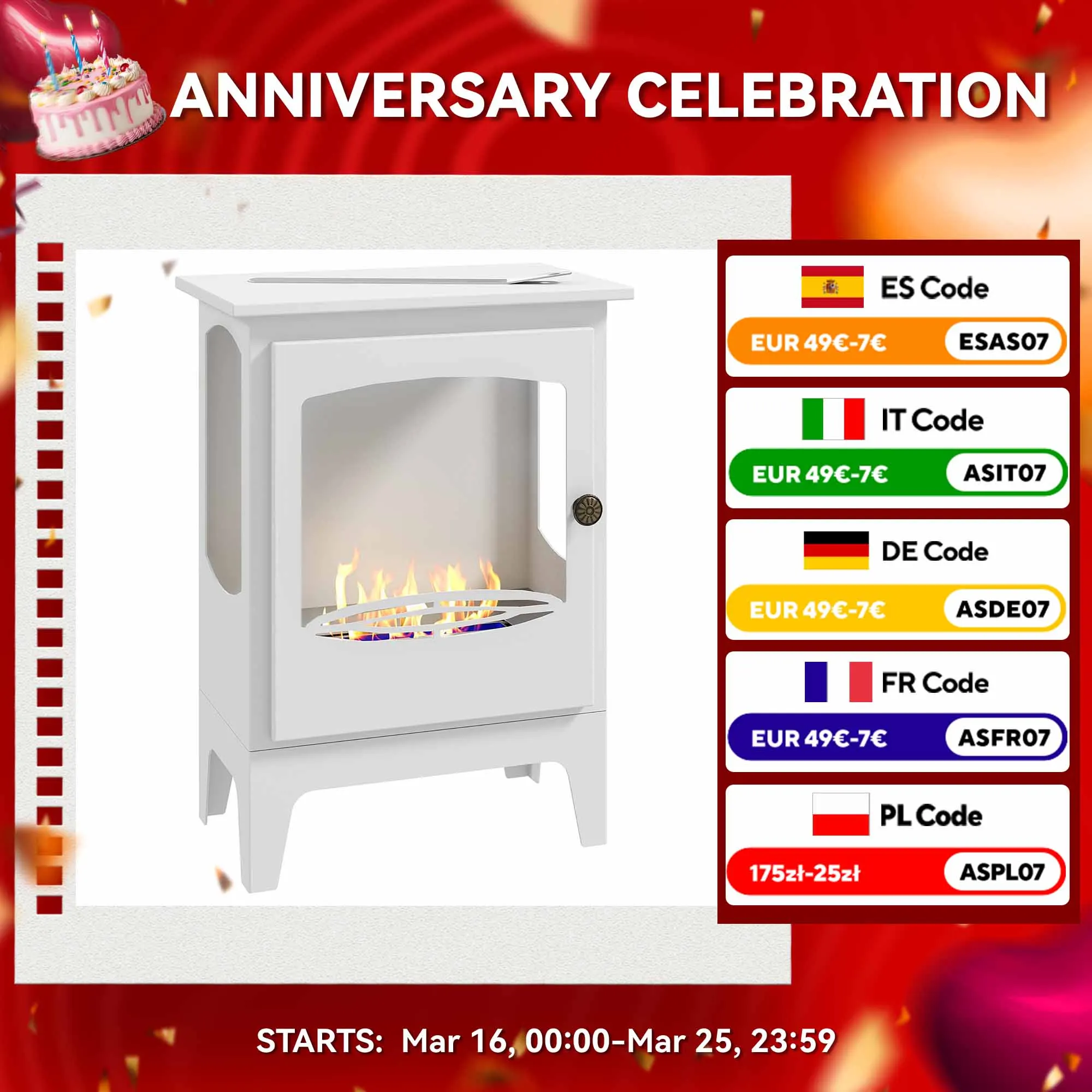 Cheminée au bioéthanol autoportante Homcom, poêle au bioéthanol avec réservoir de 0,9 L, pare-flamme en acier inoxydable, durée de combustion