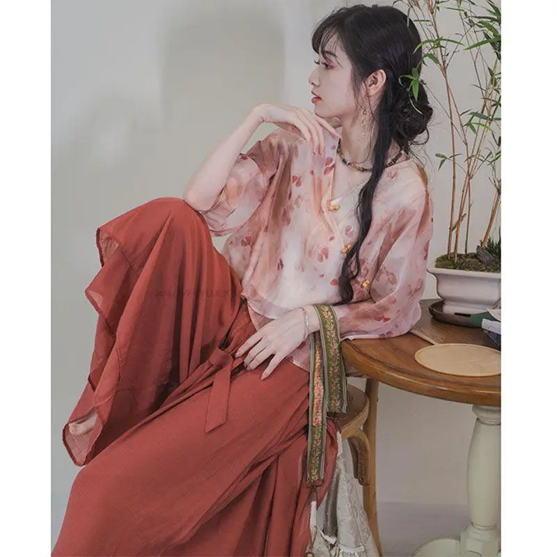 Рисунок 4 - Китайские улучшенные женские шифоновые брюки Hanfu