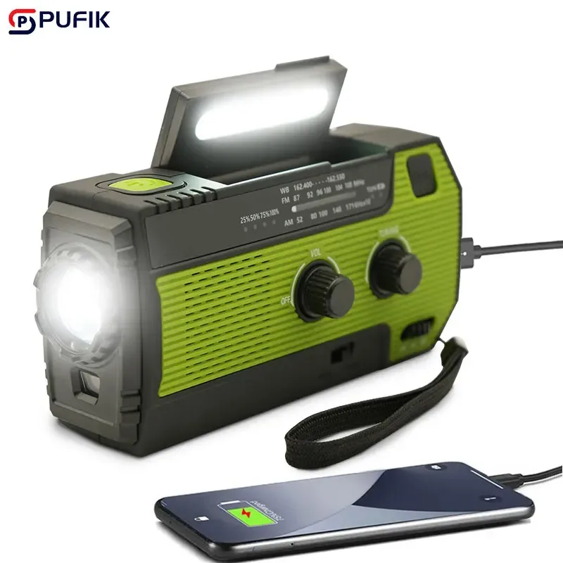 4000mAh-Multifunctional-Weather-Emergency-Radio-Power-Bank-Hand-Crank ...